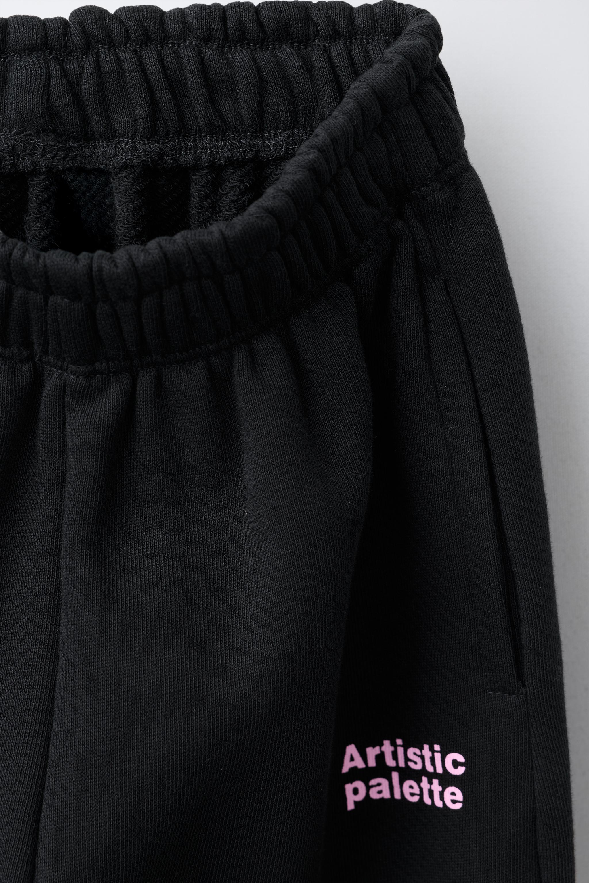 SWEATSHIRT AND PLUSH PANTS SET WITH TEXT PRINT